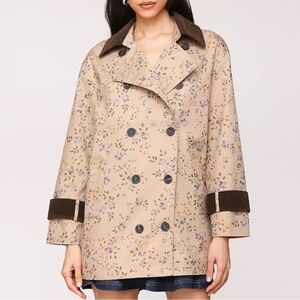 NWT Anthropologie Avec Les Filles Floral Trench Coat